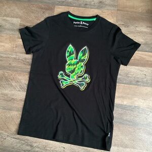 Psycho Bunny Black Tee with Green Accents